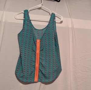 Bird printed zippered tank top